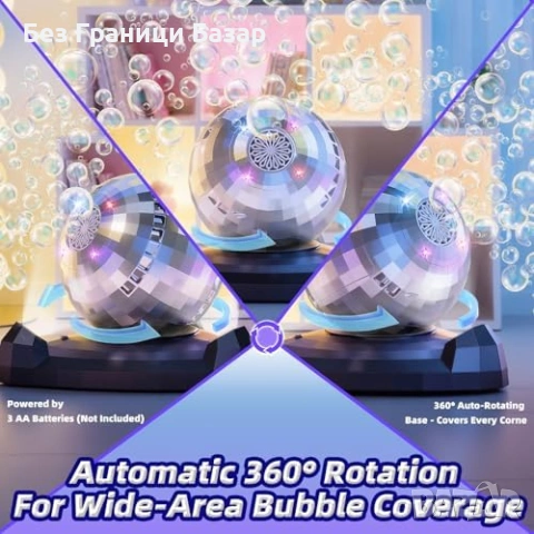 Нова автоматична машина за балони за деца с LED и 360 ротация парти играчка, снимка 4 - Други - 54225803