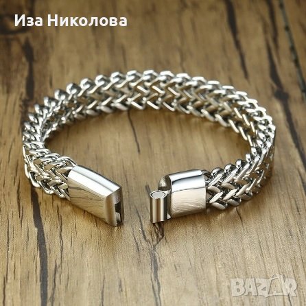 Масивна гривна от медицинска стомана, снимка 2 - Гривни - 38569195