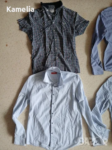 12 Мъжки ризи M-L размер . Марки: Zara, H&M,YORN, снимка 3 - Ризи - 55768360