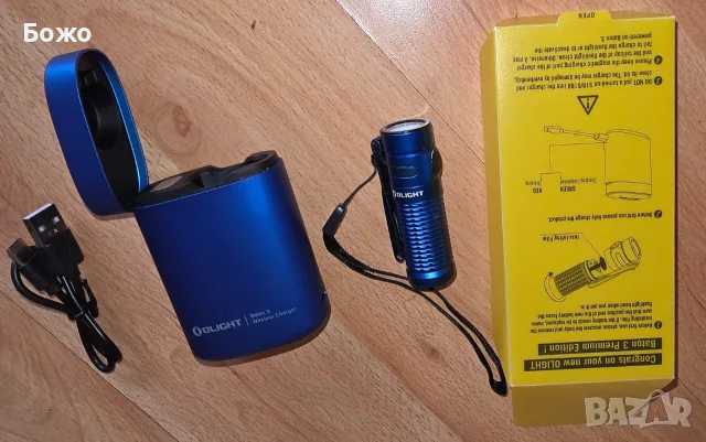 Нов LED фенер Olight Baton 3 Premium Edition (до 1200 лумена) - син, снимка 2 - Къмпинг осветление - 56153125