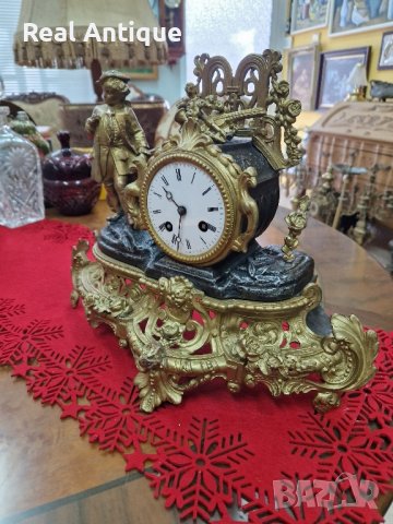 Страхотен антикварен колекционерски френски каминен часовник , снимка 7 - Антикварни и старинни предмети - 42873493