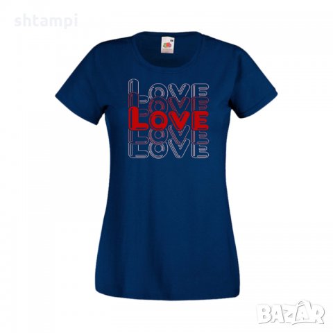 Дамска тениска Свети Валентин LOVE LOVE LOVE 2, снимка 4 - Тениски - 35647309
