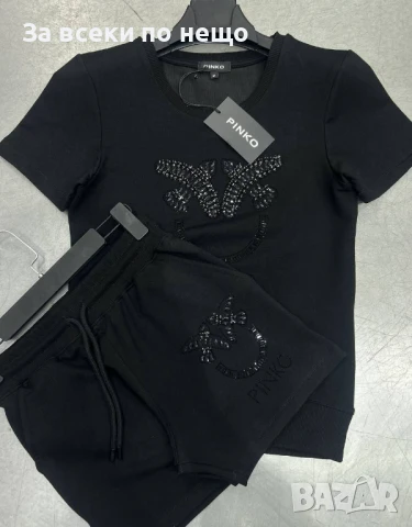 Pinko Дамски Летен Комплект С Бродирано Лого👚🩳Дамски Къс Екип Пинко - 2 Цвята Код A645, снимка 4 - Спортни екипи - 50592784
