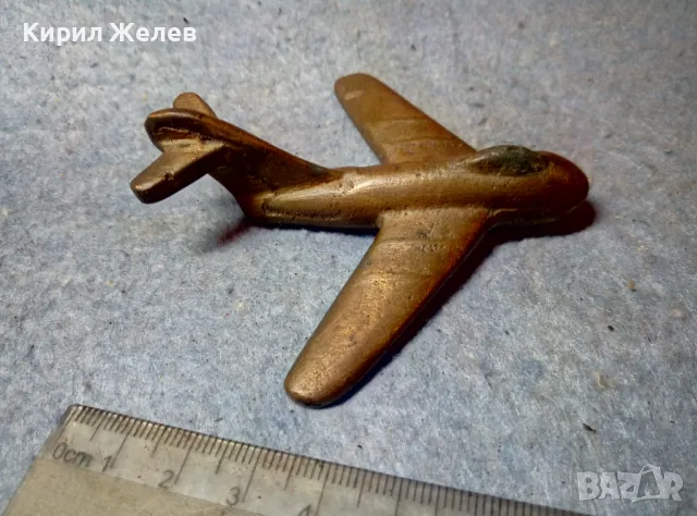 Старо МЕДНО САМОЛЕТЧЕ КОЛЕКЦИОНЕРСКА ФИГУРКА РЯДКО ТЕЖКО МАСИВНО РЪЧНА МАЙСТОРСКА ИЗРАБОТКА 47811, снимка 3 - Колекции - 47615964