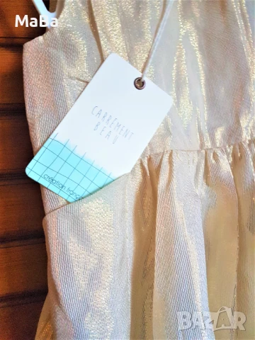 Френска копринена РОКЛЯ, с подплата, 1год. , снимка 2 - Бебешки рокли - 50783023