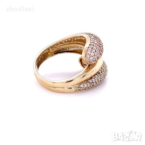 Златен дамски пръстен 8,04гр. размер:59 14кр. проба:585 модел:20295-6, снимка 2 - Пръстени - 42905575