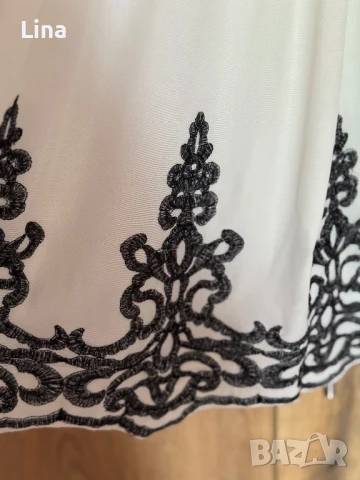 Рокля с черна бродерия, снимка 4 - Рокли - 51215973