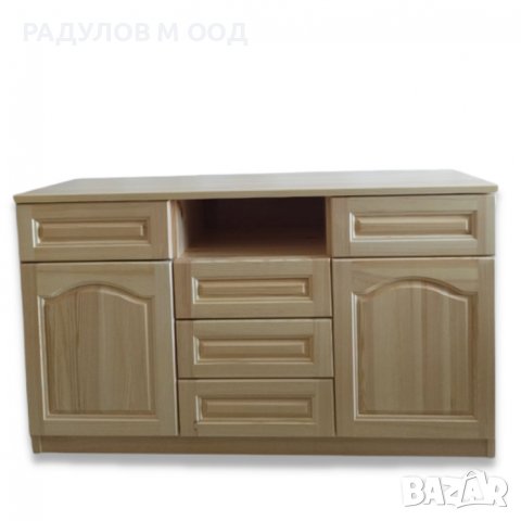 Наличен или по поръчка - ТВ шкаф масив чам с 2 врати и 5 чекмеджета / 30126