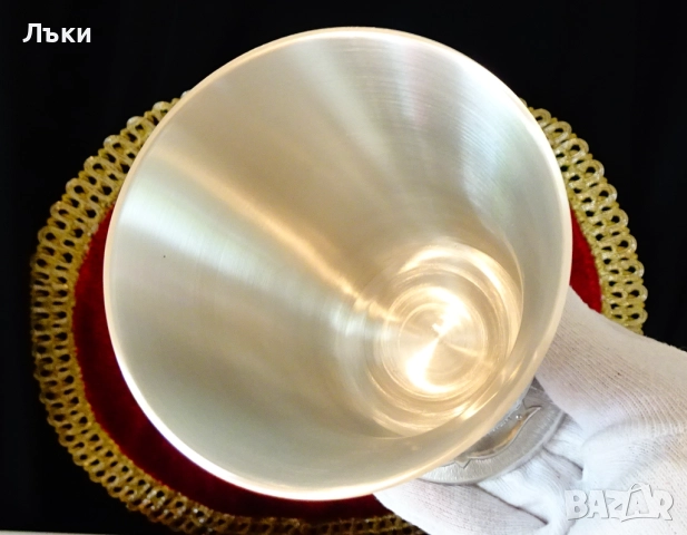 Калаен бокал за вино с живописни картини,250 мл.,360 гр. , снимка 2 - Антикварни и старинни предмети - 52203376