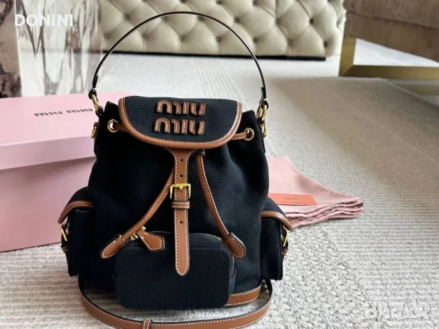 Miu Miu дамска раница от естествена кожа, снимка 4 - Чанти - 55894553