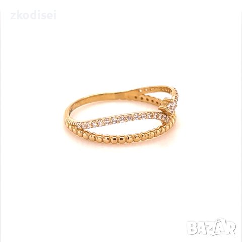 Златен дамски пръстен 1,44гр. размер:57 14кр. проба:585 модел:16598-3, снимка 3 - Пръстени - 40633033