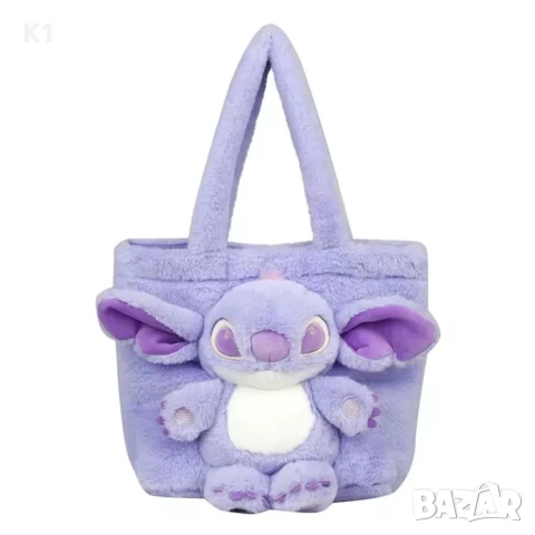 Плюшена чанта с играчка Стич, Плюшена играчка чанта Лило и Стич 35см, снимка 2 - Плюшени играчки - 51393457
