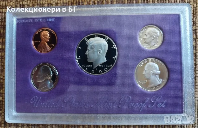 СЕТ С ПЕТ ❗️PROOF❗️МОНЕТИ - САЩ 1990 ГОДИНА, снимка 4 - Нумизматика и бонистика - 56153382