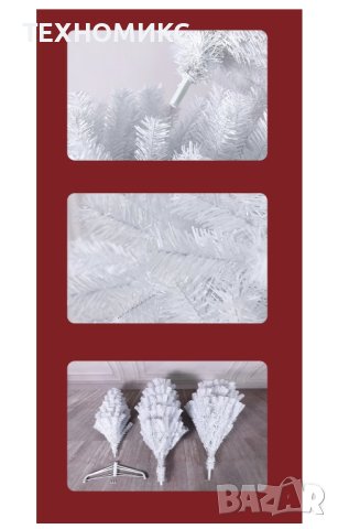 Коледна Снежно Бяла Елха с шишарки , снимка 2 - Декорация за дома - 42449782