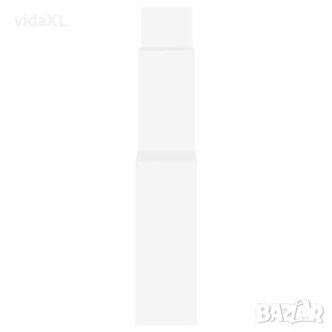 vidaXL Стенен кубичен рафт, бял, 80x15x78,5 см, инженерно дърво, снимка 4 - Ракли - 56147790
