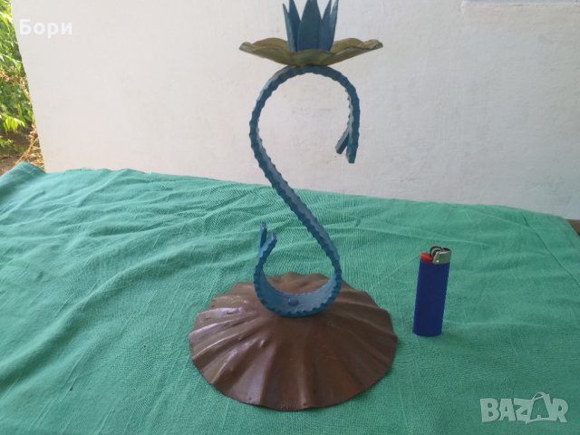 Стар свещник ковано желязо, снимка 2 - Декорация за дома - 33717344