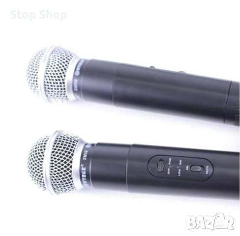 Комплект професионална система SM-58 II, 2 безжични микрофона, 100м, снимка 2 - Микрофони - 39750499