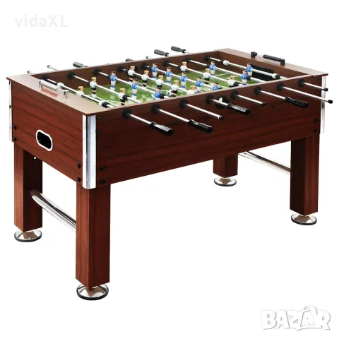 vidaXL Футболна маса, стомана, 60 кг, 140x74,5x87,5 см, кафява