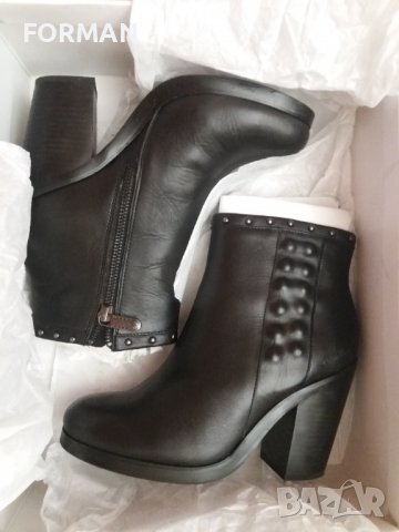 Черни боти на широк ток и платформа 36 номер , снимка 2 - Дамски боти - 37892898