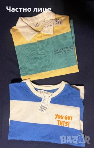 Детска блуза дълъг ръкав и тениска нови, момче 4-6 г.