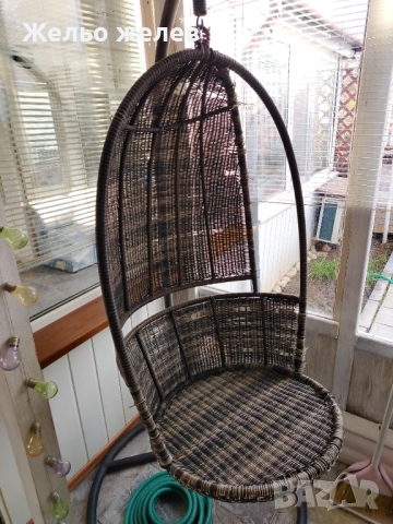 Люлка градинска метал,ратан2м,85см, снимка 6 - Градински мебели, декорация  - 52610737