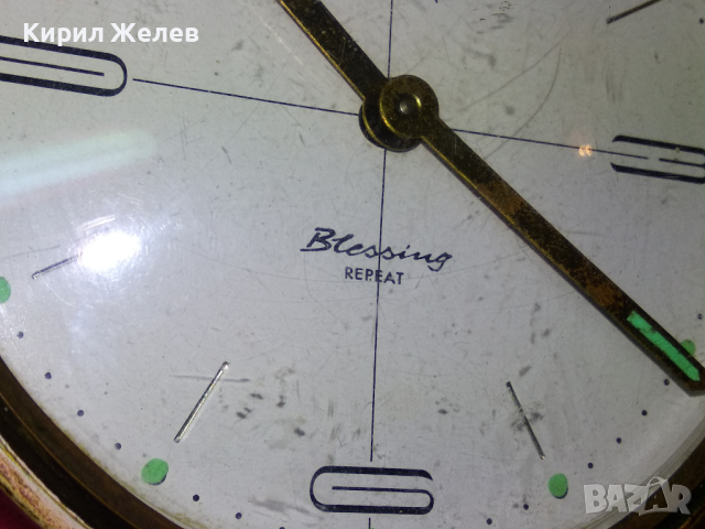 BLESSING REPEAT ALARM WEST GERMANY Стар РЯДЪК МОДЕЛ КОЛЕКЦИОНЕРСКИ МЕХАНИЧЕН НЕМСКИ БУДИЛНИК 26470, снимка 11 - Антикварни и старинни предмети - 44549441