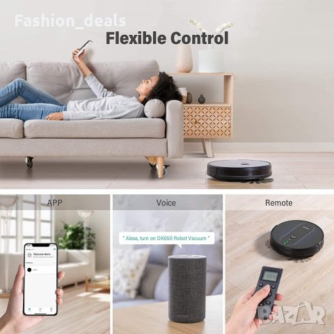 Нова силно смукателна тиха прахосмукачка робот с моп, Wi-Fi и Alexa, снимка 5 - Прахосмукачки - 33757161