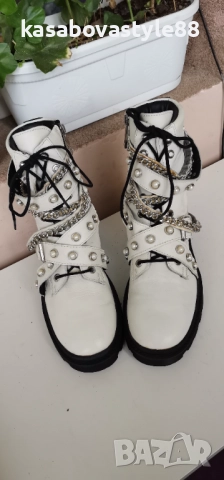 Боти Zara Естествена кожа 37. 5н., снимка 3 - Дамски боти - 52380889