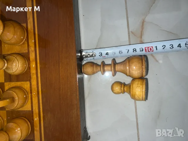 Шах с дървени фигури, снимка 4 - Шах и табла - 56542193