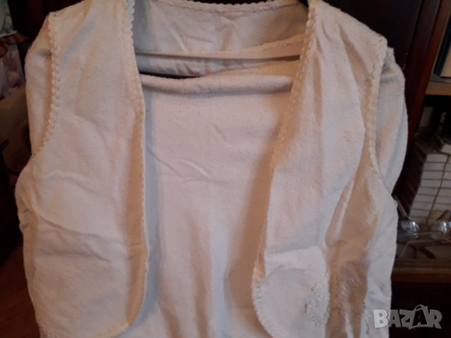 Летен дамски комплект бяла пола с елек памучен шантунг, снимка 3 - Поли - 29370803
