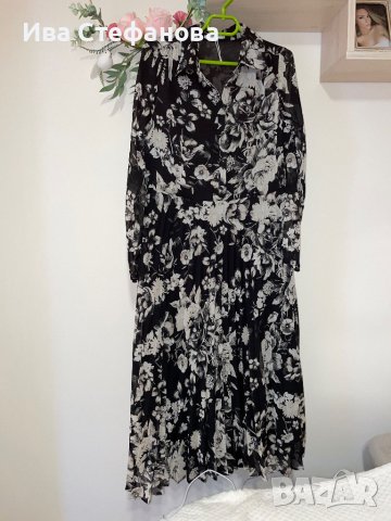 Нова стилна черна бяла разкошна феерична елегантна плисирана плисе рокля Reserved , снимка 9 - Поли - 42179190