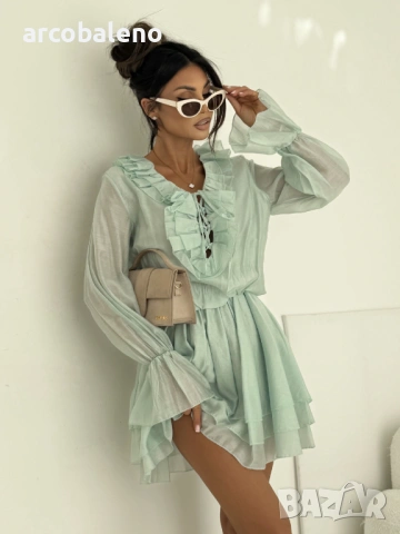 Елегантна дамска рокля с волани BELLA, 6цвята , снимка 9 - Рокли - 53939912