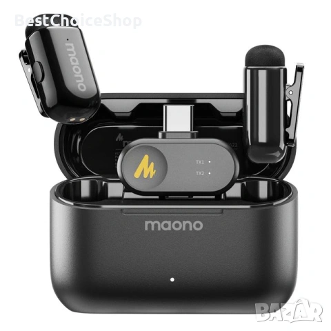 Maono Wave T1 безжичен лавалиер микрофон USB-C, 48kHz шумопотискащ