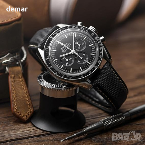 Черна гумена каишка за часовник ZULUDIVER Mayday Sailcloth, 20 мм, снимка 2 - Водни спортове - 44511315