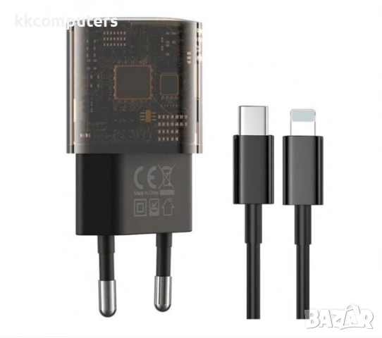 Зарядно/Адаптер 220V / XO-CE05 / PD 30W, USB QC 3.0 18W + Type-C - Lightning Кабел / Черен / Баркод 