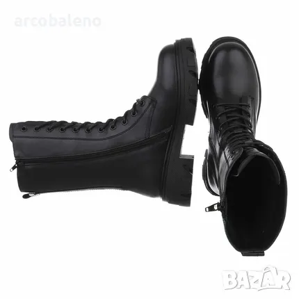 Дамски боти с връзки от естествена кожа, 2цвята , снимка 3 - Дамски боти - 48147637