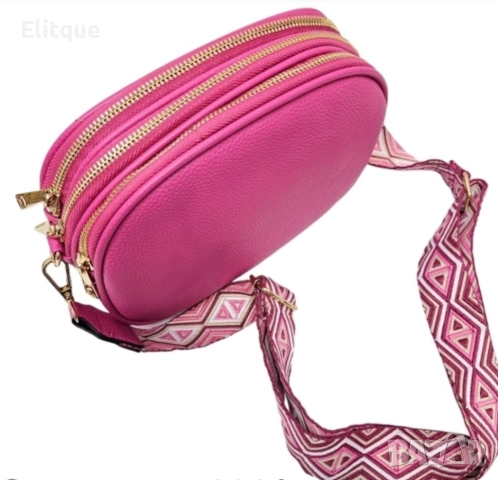 Дамска чанта с 3 прегради за през рамо, снимка 2 - Чанти - 52861386