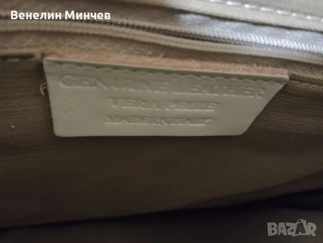 Дамска бяла чанта от естествена кожа, снимка 3 - Чанти - 47668425