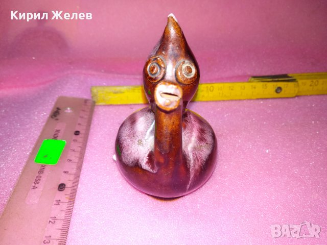 КЕРАМИЧНО БЪРДУЧЕ СВИРКА РЪЧНА МАЙСТОРСКА ИЗРАБОТКА ТРАДИЦИОНЕН ЕТНО СУВЕНИР ГЛЕДЖОСАНА ГЛИНА 42851, снимка 2 - Декорация за дома - 44297403