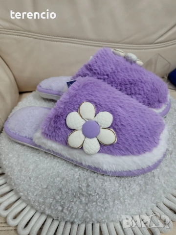 Нови пантофи - лила, снимка 4 - Пантофи - 52693152