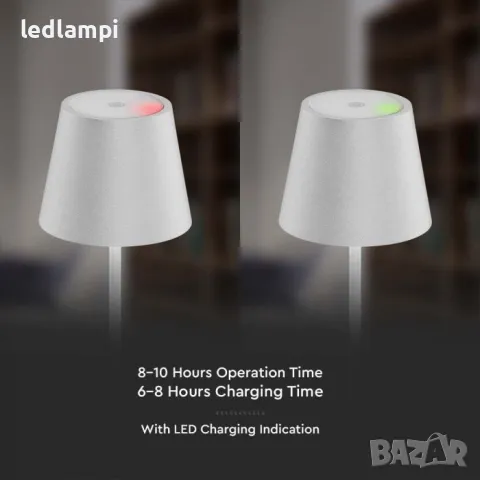 Настолна LED Лампа 2W Димиране Бяла Презареждане, снимка 6 - Настолни лампи - 48337948