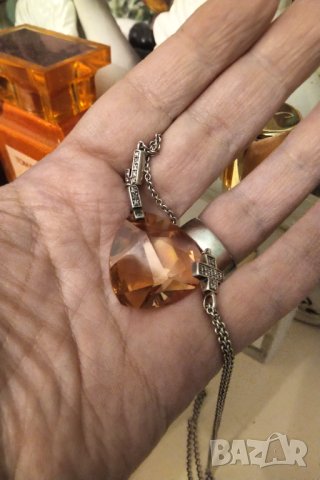 JOOP МЕДАЛЬОН масивно сребро и кристал, снимка 4 - Колиета, медальони, синджири - 44373927