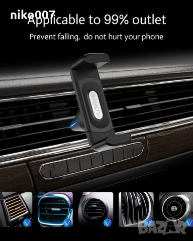 Универсална стойка за телефон за автомобил-кола-iPhone-Xiaomi-Samsung-Huawei-HTC-Sony-LG-Lenovo , снимка 4 - Аксесоари и консумативи - 30797270