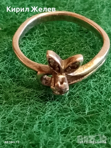 Сребърен пръстен с формата на Заек с инкрустирани кристали 52458, снимка 2 - Пръстени - 52882167
