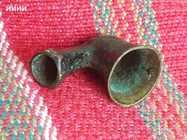 Османска бронзова лула 3, снимка 4 - Антикварни и старинни предмети - 53927278