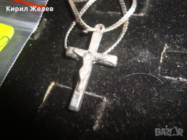 СРЕБРИСТО или СРЕБЪРНО СИНДЖИРЧЕ с КРЪСТЧЕ ПОСРЕБРЕНО или СРЕБЪРНО 6954, снимка 5 - Колиета, медальони, синджири - 30285324