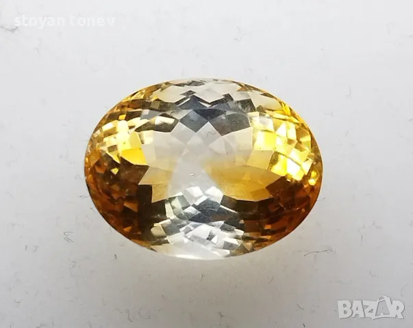 Рядък двуцветен цитрин с невероятен блясък и тегло 11.63кт.! Нов!, снимка 2 - Други - 47963465