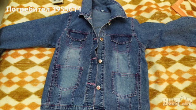 Продавам дънково яке за момиче.Размер 116, снимка 4 - Детски якета и елеци - 44624422