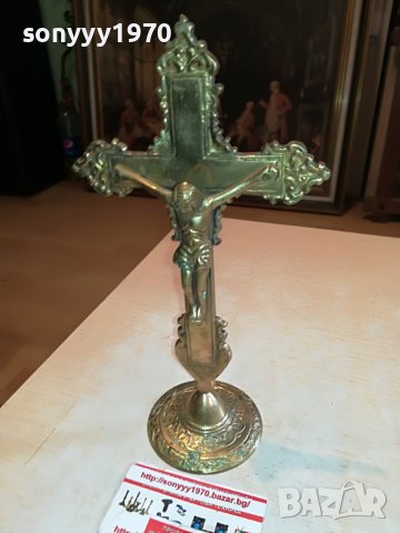 🛑📢GARANTIERT MASSIV MESSING-КРЪСТ С ХРИСТОС 1010221322, снимка 8 - Антикварни и старинни предмети - 38281463