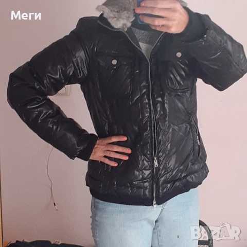 дамско есенно,зимно,пролетно яке,от елегантна,много високо качествена материа, с топла яка от кожа, снимка 3 - Якета - 52616756